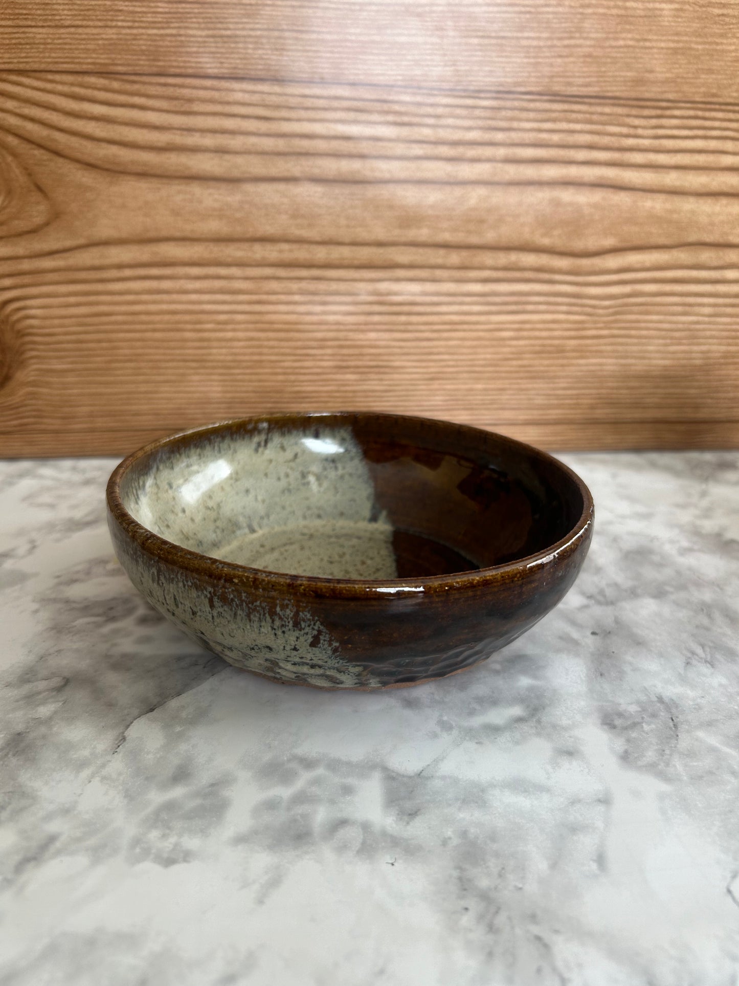 Brown & White Split Bowl