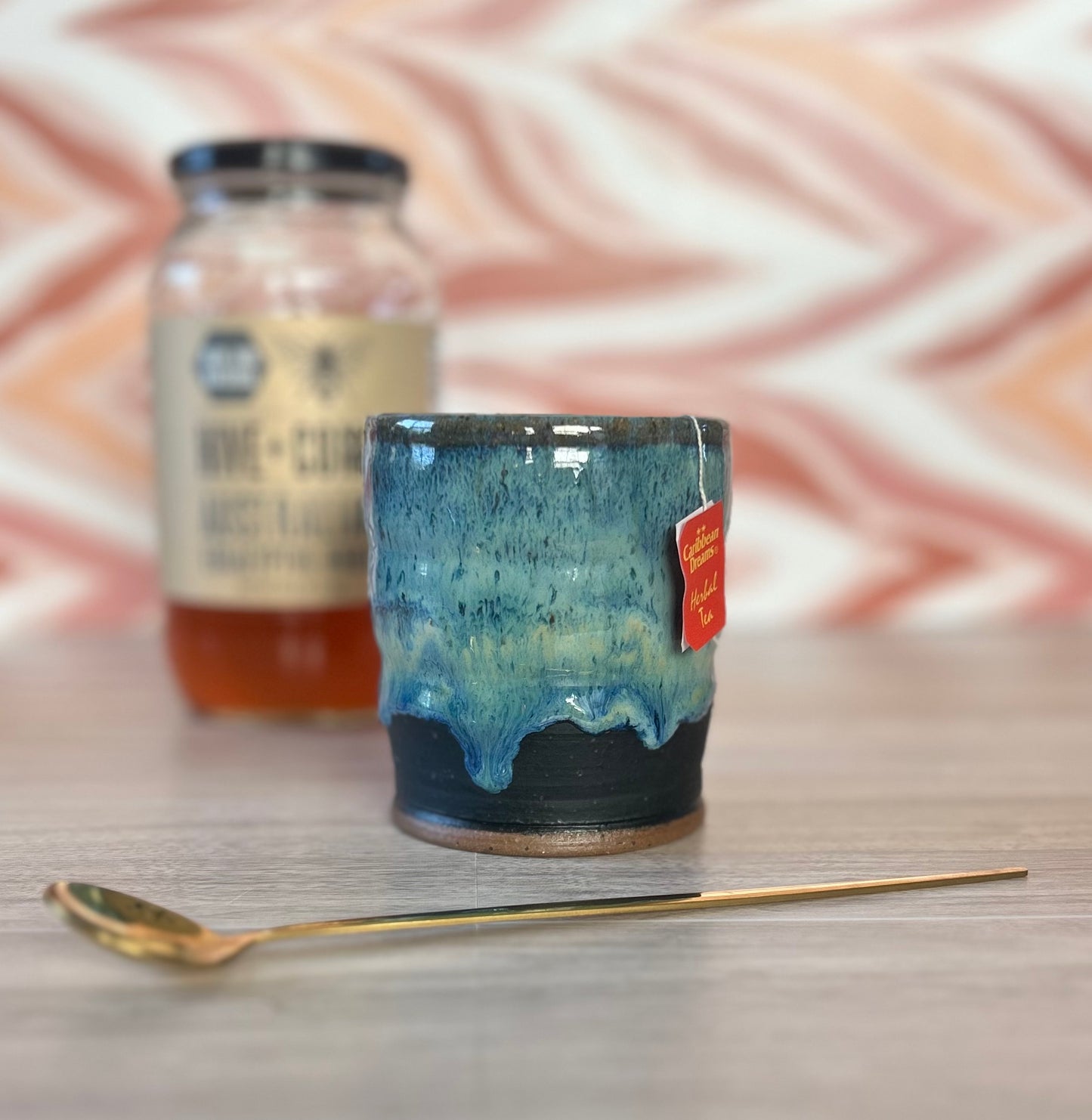 Blue and Matte Black Cup