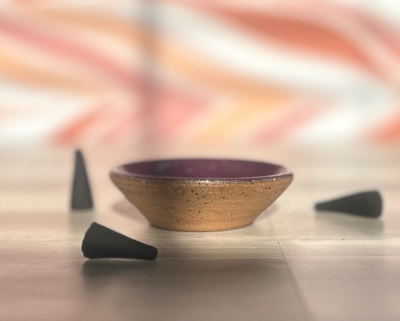 Eggplant Purple Cone Incense Holder