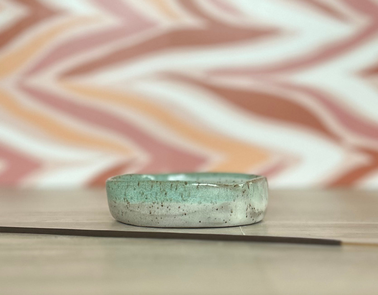 Mint and White Incense Holder