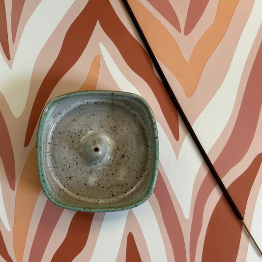 Mint and White Incense Holder