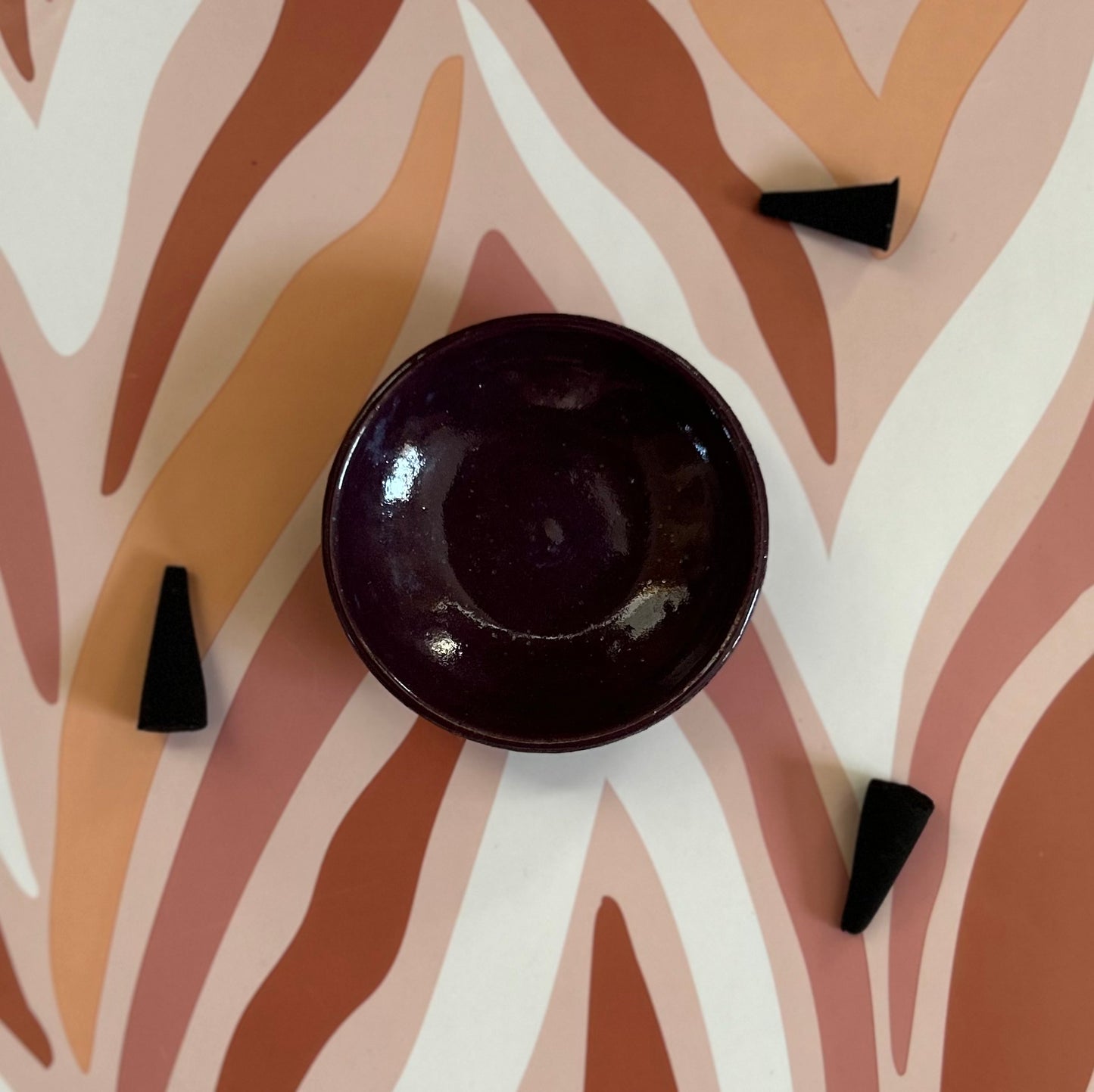 Eggplant Purple Cone Incense Holder